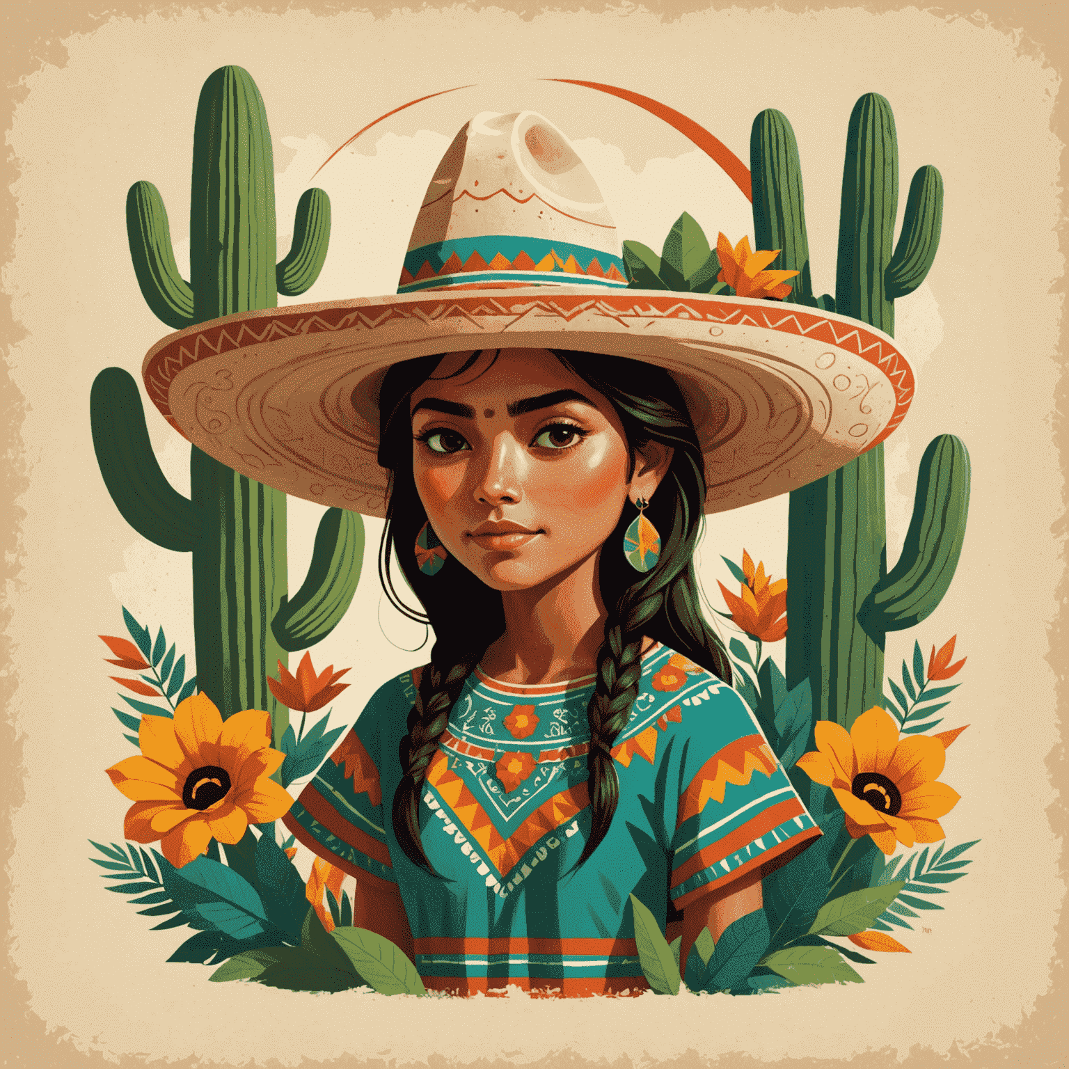 Ejemplos de ilustraciones digitales con estilo mexicano contemporáneo utilizadas en diseños web